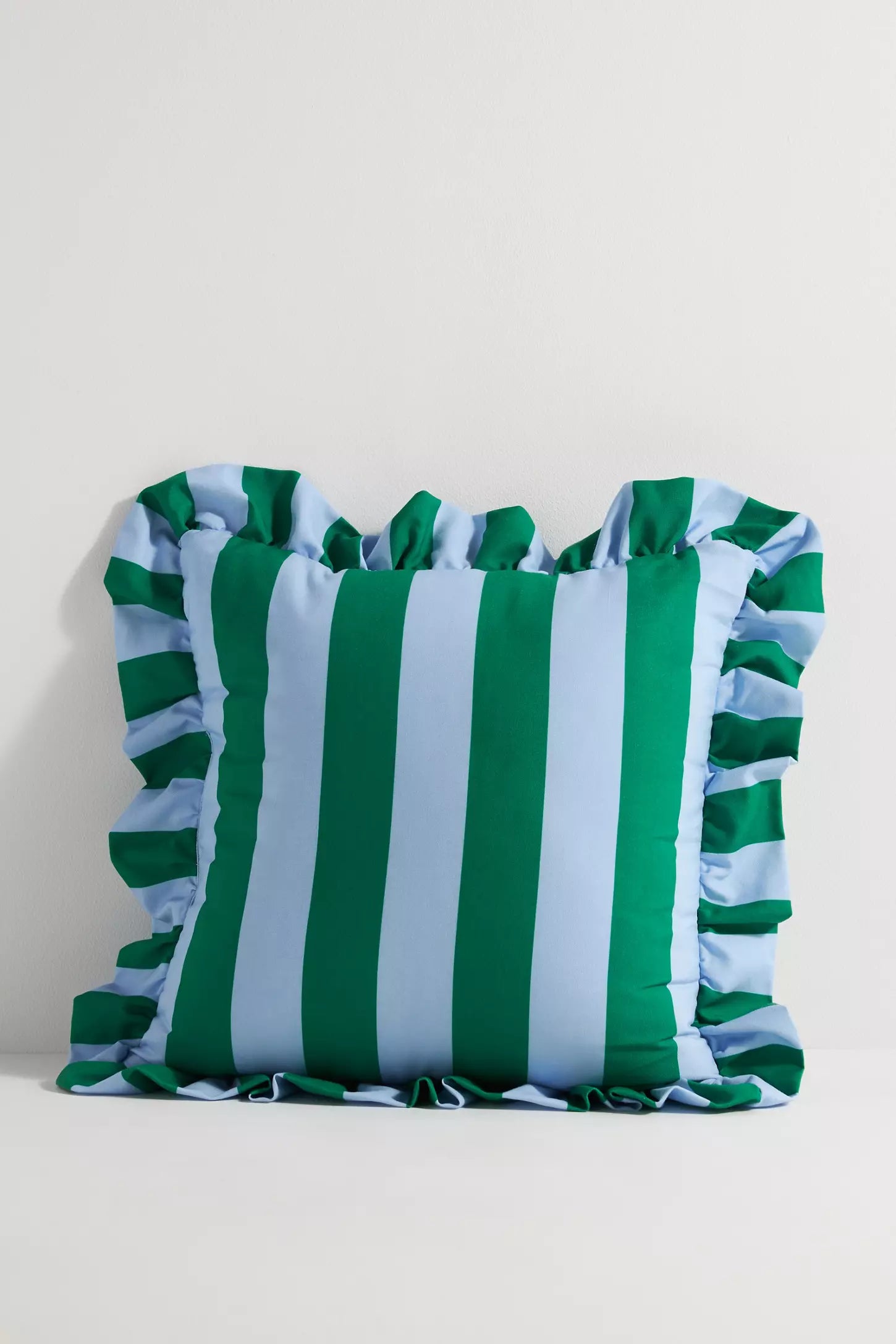 Maeve Striped Ruffle Indoor/Outdoor Cushion