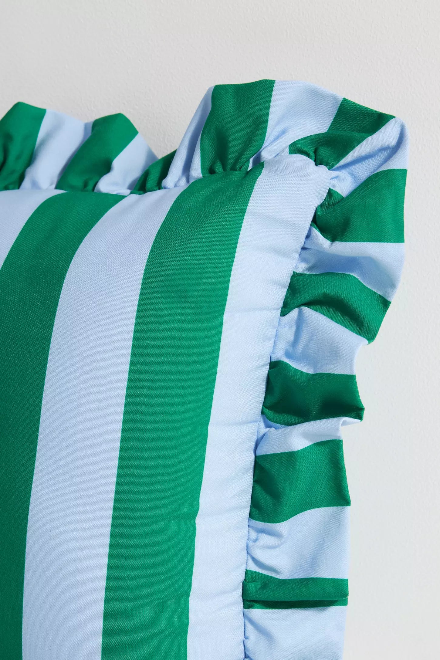 Maeve Striped Ruffle Indoor/Outdoor Cushion