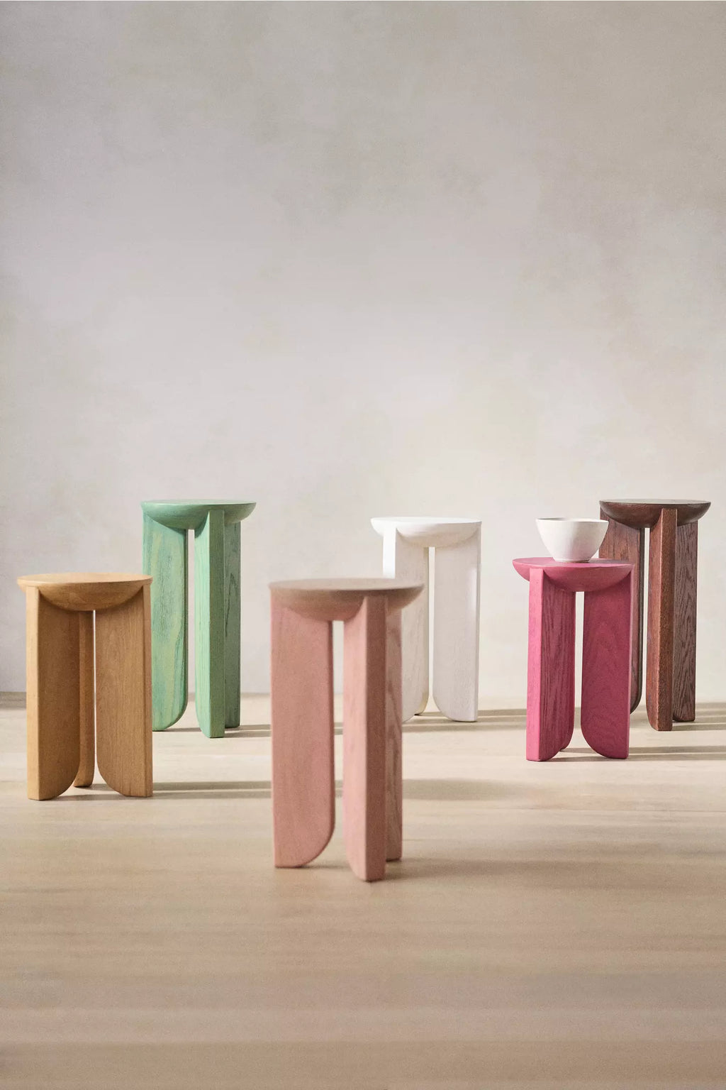 Hemi Solid Oak Wood Side Table