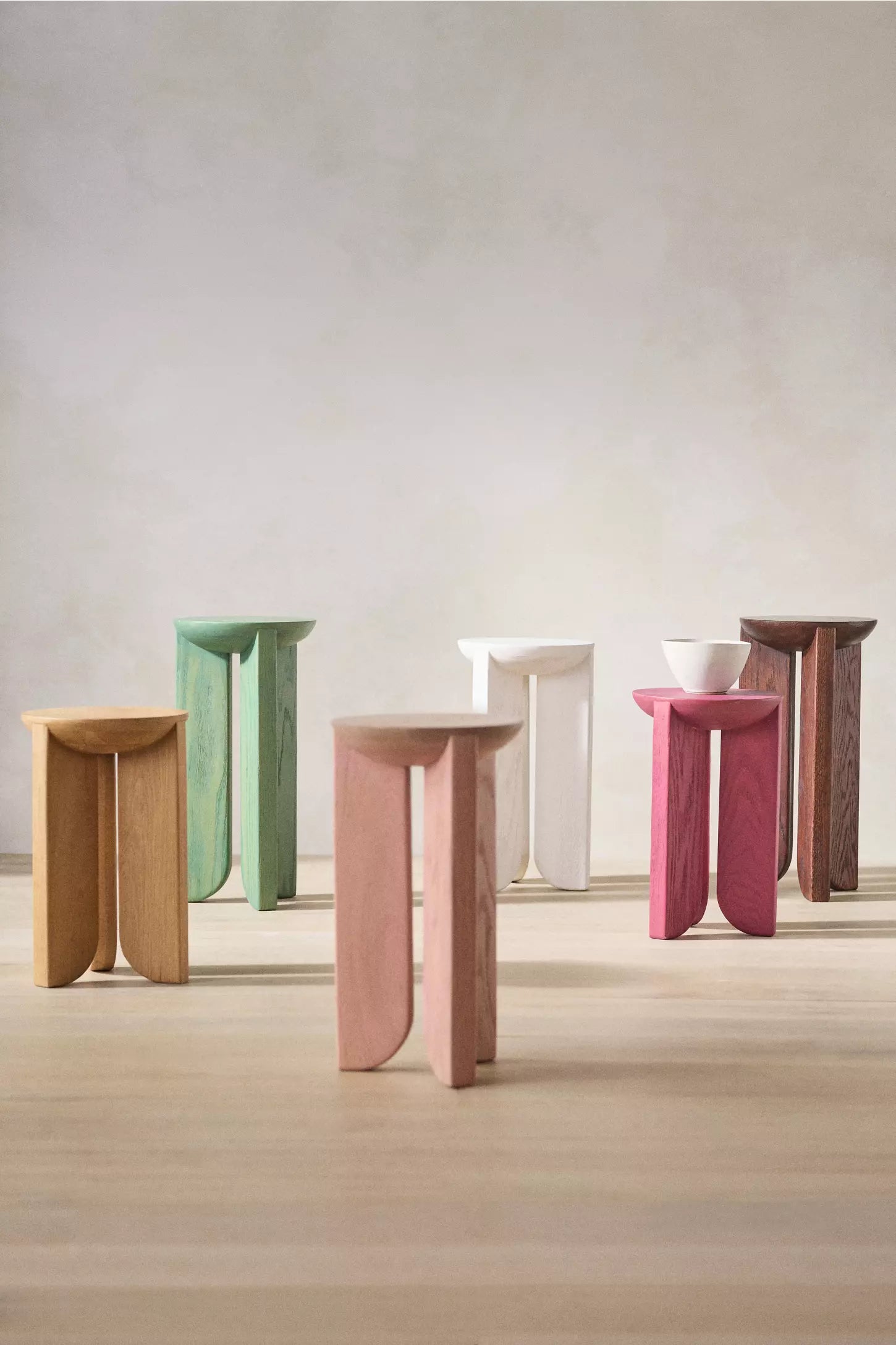 Hemi Solid Oak Wood Side Table